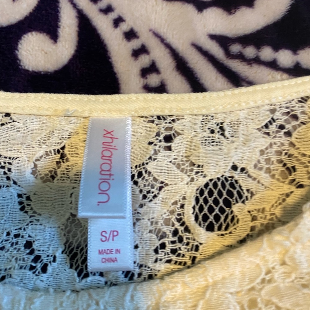 Lacy top with color skirt